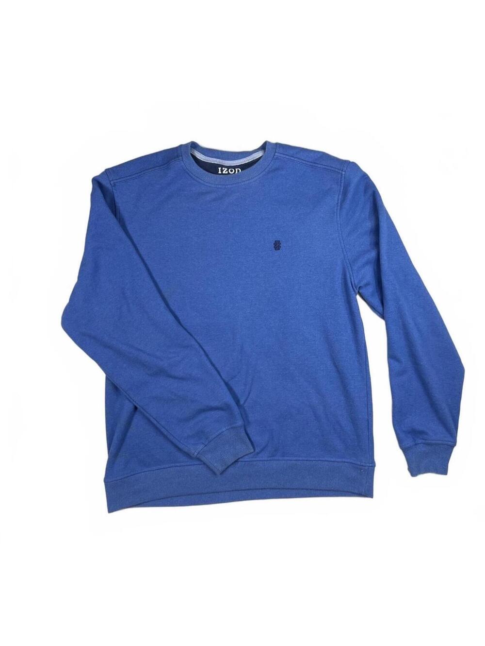 IZOD Advantage Performance Stretch Blue Crew neck Sweatshirt Medium